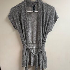 Cozy Gray Open-Front Women’s Sweater Cardigan